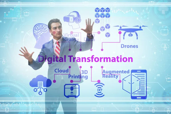 Koncepcja technologii cyfrowej transformacji i digitalizacji — Zdjęcie stockowe