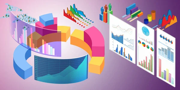 Ticaret ortamında çeşitli görselleştirme - 3D biçimlendirme — Stok fotoğraf