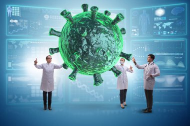 Tedavi arayan doktorla Coronavirus konsepti