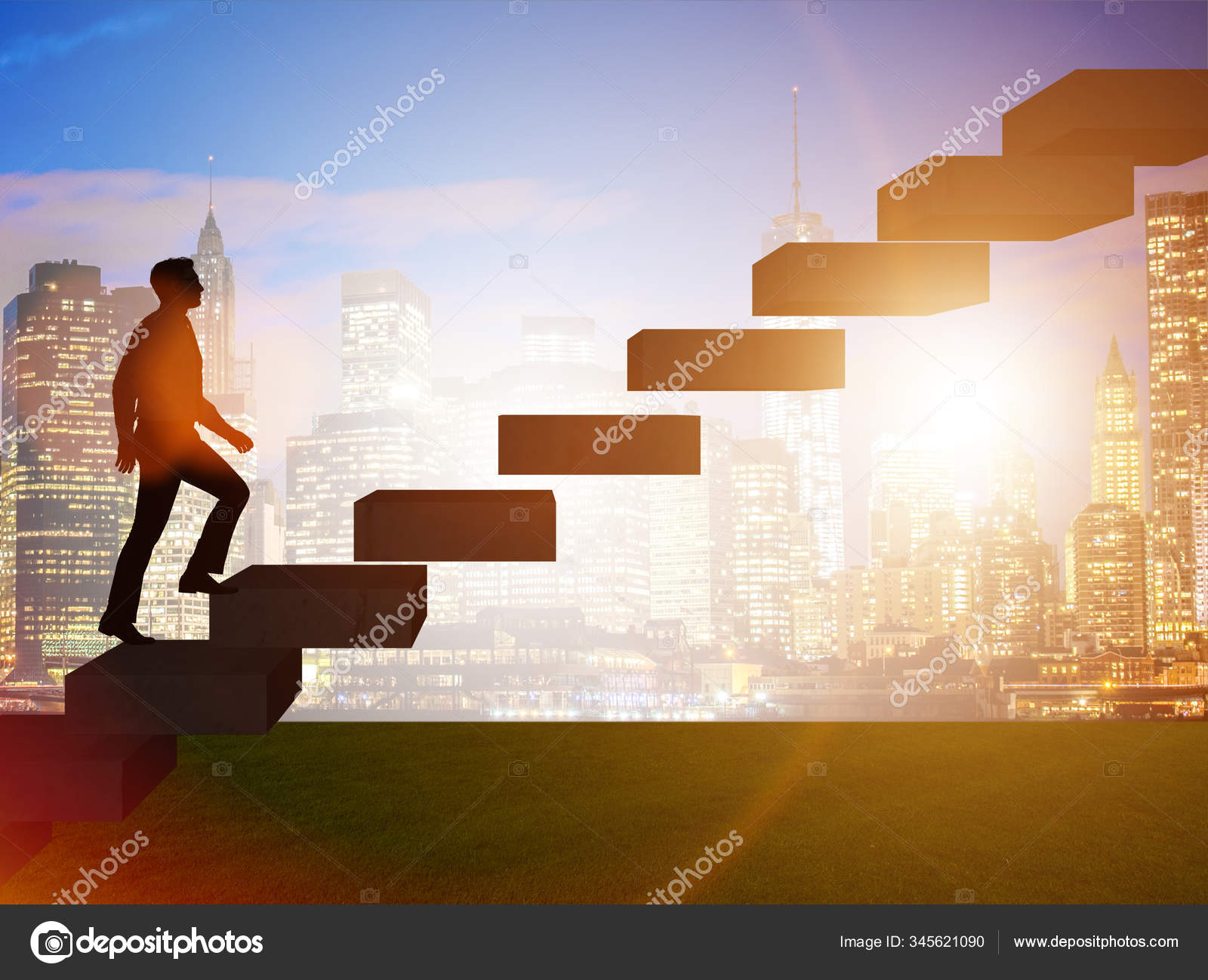 階段でのキャリア昇進の概念のビジネスマン ストック写真 C Elnur