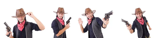 Cowboy isolerad på den vita bakgrunden — Stockfoto