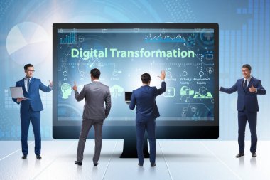 Digital transformation and digitalization technology concept clipart
