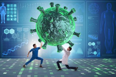Tedavi arayan doktorla Coronavirus konsepti