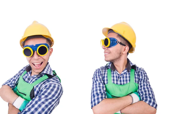 Trabajador industrial aislado en el fondo blanco —  Fotos de Stock