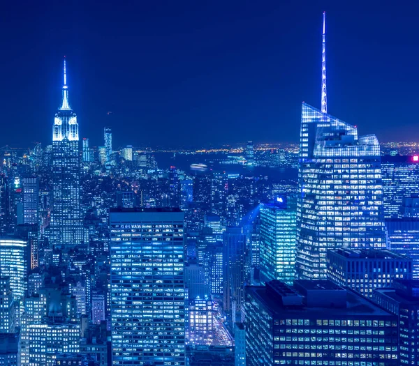 Vue de New York Manhattan pendant les heures de coucher du soleil — Photo