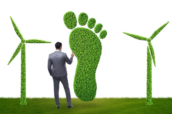 CO2-Fußabdruckkonzept mit Geschäftsmann — Stockfoto