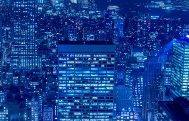 Günbatımında New York Manhattan manzarası