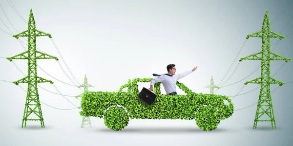 Auto elettrica e concetto di energia verde — Foto Stock