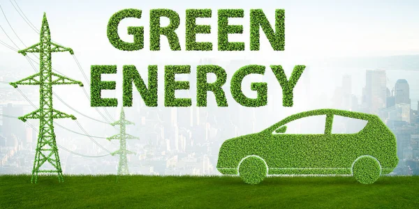 Koncepcja zielonej energii - renderowanie 3d — Zdjęcie stockowe