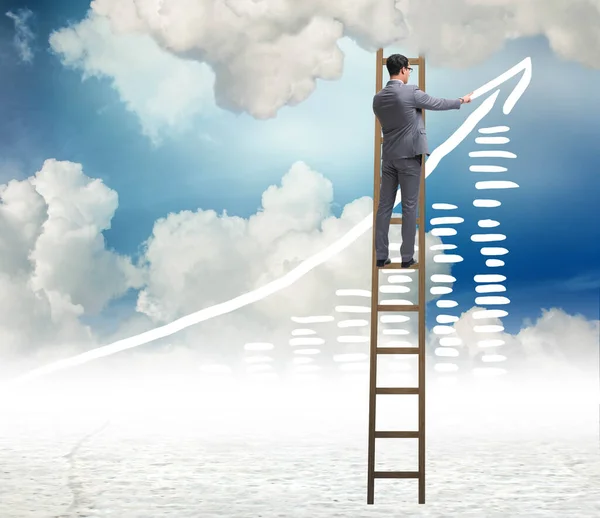 Gökyüzünde Çizelgeler çizim işadamı