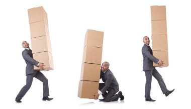 işadamı üzerinde beyaz izole kutusu