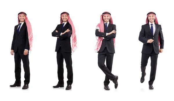 Empresário árabe isolado em branco — Fotografia de Stock
