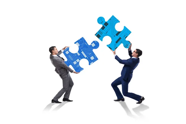 Digital transformation concept with jigsaw puzzle — Stock Photo, Image