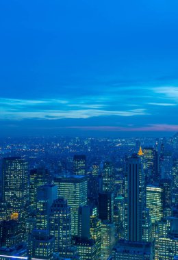 Günbatımında New York Manhattan manzarası