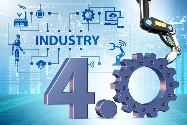 Industrie 4.0 concept met verschillende fasen - 3d rendering — Stockfoto