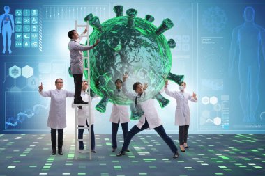 Tedavi arayan doktorla Coronavirus konsepti