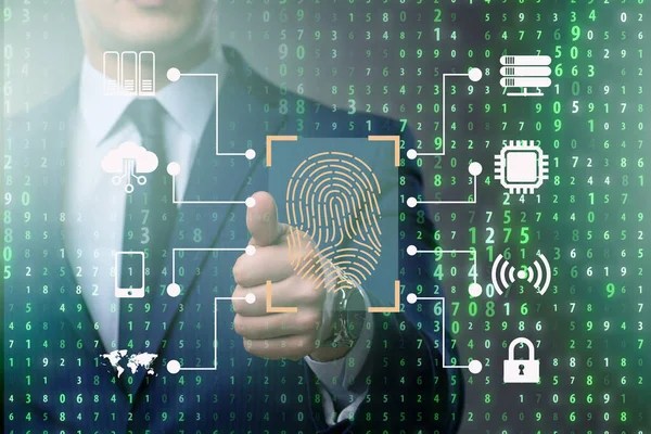 Biometrie Sicherheitszugangskonzept mit Fingerabdruck — Stockfoto