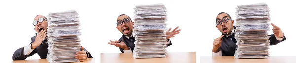 Man with too much work to do — Stock Photo, Image