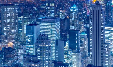 Günbatımında New York Manhattan manzarası