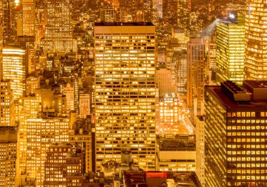 Günbatımında New York Manhattan manzarası