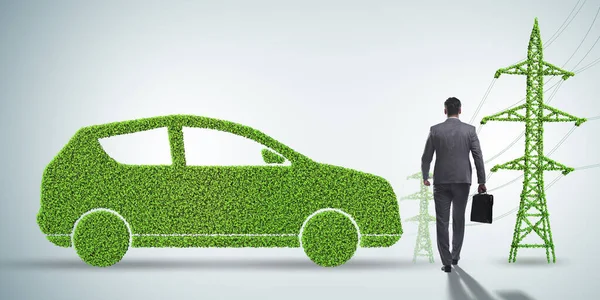 Carro elétrico e conceito de energia verde — Fotografia de Stock