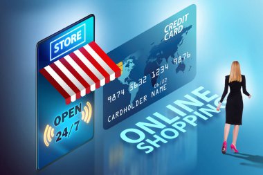 Akıllı telefonlu online alışveriş kavramı