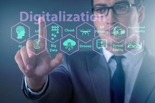 Concepto de tecnología de transformación y digitalización digital — Foto de Stock