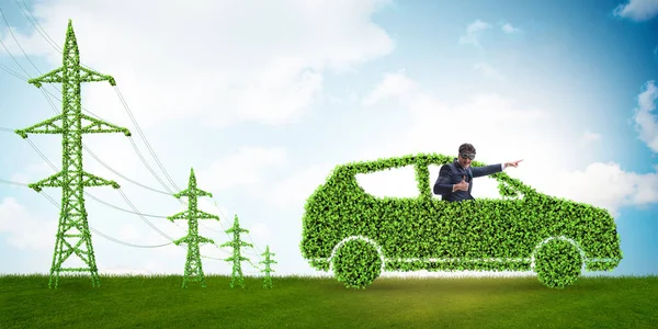 Electric car and green energy concept — Stock Photo, Image