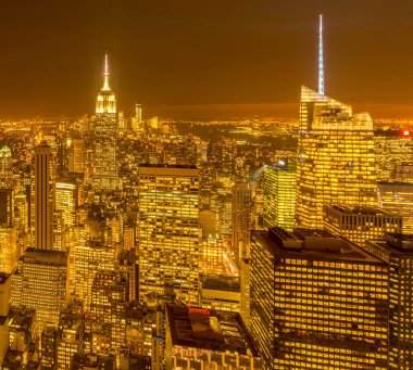 Günbatımında New York Manhattan manzarası