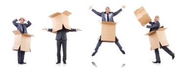 işadamı üzerinde beyaz izole kutusu