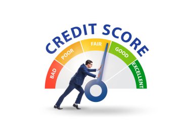 Businessman trying to improve credit score