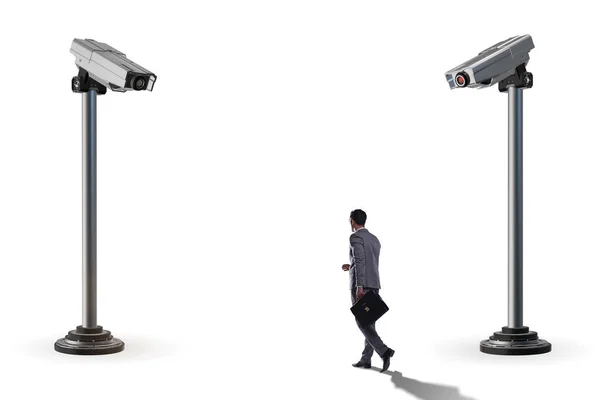Kamerák lemondás férfi kémkedés koncepció — Stock Fotó