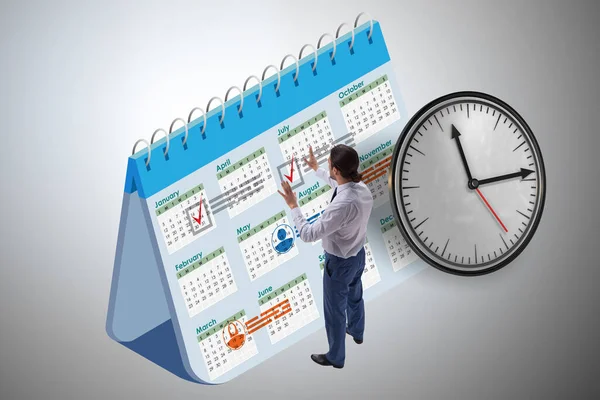 Concepto de calendario de negocios con empresario —  Fotos de Stock