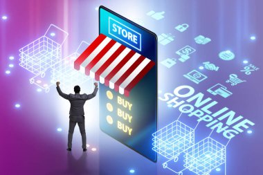 Akıllı telefonlu online alışveriş kavramı