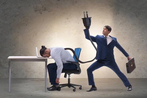 Empresário perde energia para trabalhar — Fotografia de Stock