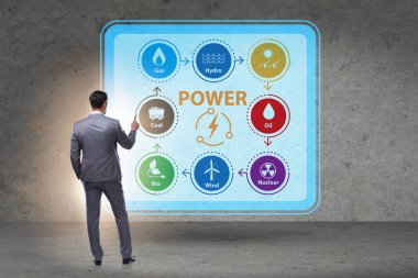 İş adamıyla enerji karışımı kavramı