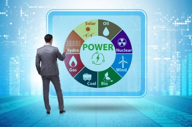 İş adamıyla enerji karışımı kavramı