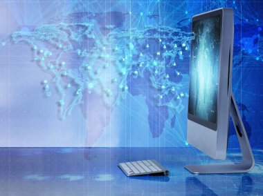 İş konseptinde bilgisayar ekranı