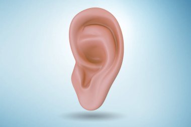 Tıbbi konseptte insan kulağı - 3D görüntüleme