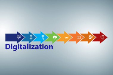 Dijital dönüşüm konsepti - 3d oluşturma