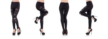 Beyaz çoraplı kadın bacakları