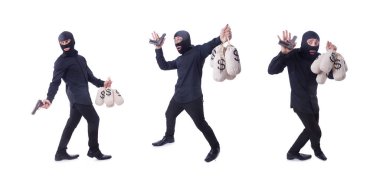 Silahlı beyaz izole komik ceza