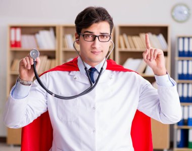 Laboratuvar hastanesinde çalışan süper kahraman doktor.