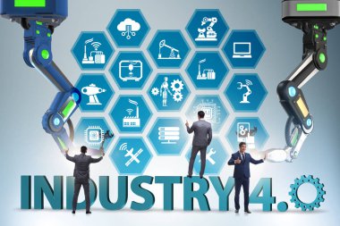 Modern endüstri 4.0 teknik otomasyon kavramı