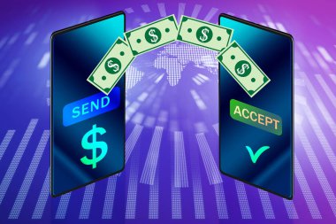 Taşınabilir cüzdan aktarımı kavramı - 3d oluşturma