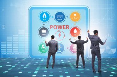 İş adamıyla enerji karışımı kavramı