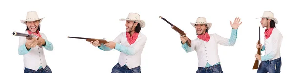 Cowboy isolerad på den vita bakgrunden — Stockfoto