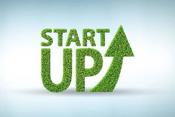 Zöld start-up koncepció - 3D-s renderelés — Stock Fotó