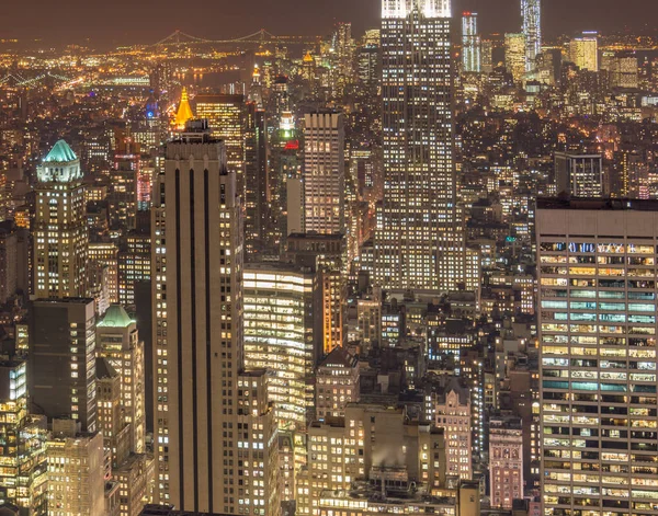 View of New York Manhattan during sunset hours — Stock Photo, Image