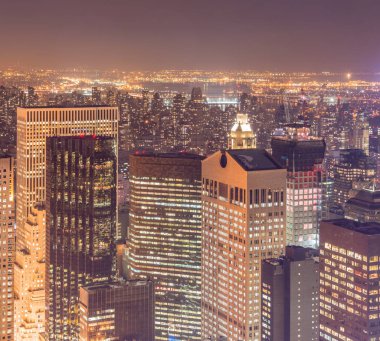 Günbatımında New York Manhattan manzarası